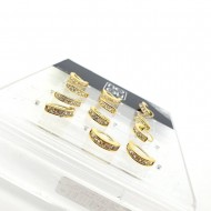 Σκουλαρίκι Κρίκος Τράγου και Πτερυγίου Αυτιού Χρυσό με Στρας Tragus & Helix 8mm