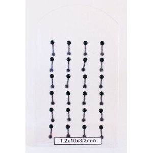 Σκουλαρίκι Φρυδιών Μαύρο 1,2x10x3/3mm