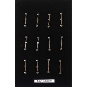 Σκουλαρίκι Γλώσσας Μπάρα Μαύρο 1,6x16x5,5mm