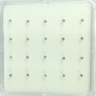 Σκουλαρίκι Μύτης Ασημί με Στρας 1,5mm - με μπίλια
