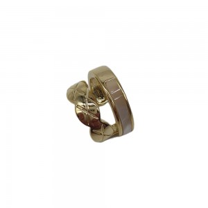 Σκουλαρίκι Μονό Ear Cuff Ορείχαλκος - Χρυσό Διπλό Κρικάκι Marble