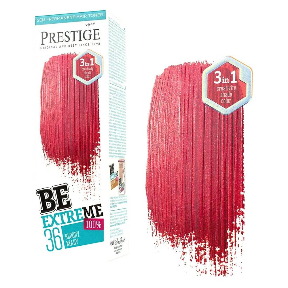 Vip's Prestige Be Extreme Semi-Permanent Hair Toner Ammonia Free No36 - Bloody Mary